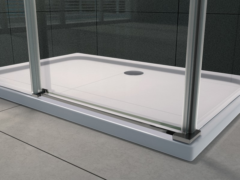 ALONI SHOWER ENCLOSURE - SLIDING DOOR AND SIDE PANEL - 900 X 1200 X 1950MM - CHROME - CLEAR GLASS