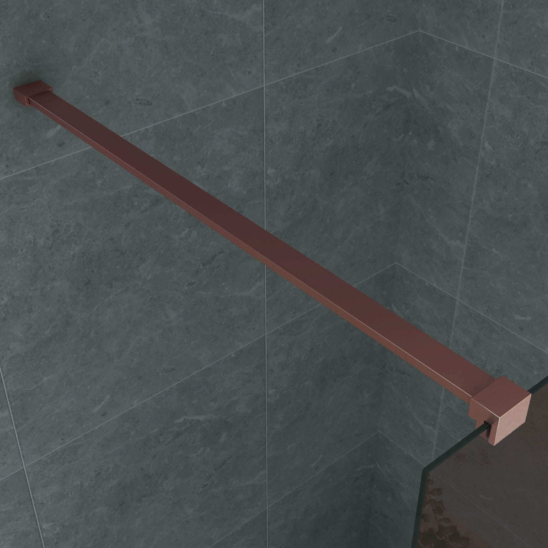 ALONI INLOOPDOUCHE - 1200 X 2000MM - GEBORSTELD KOPER - CHAMPAGNE GLAS