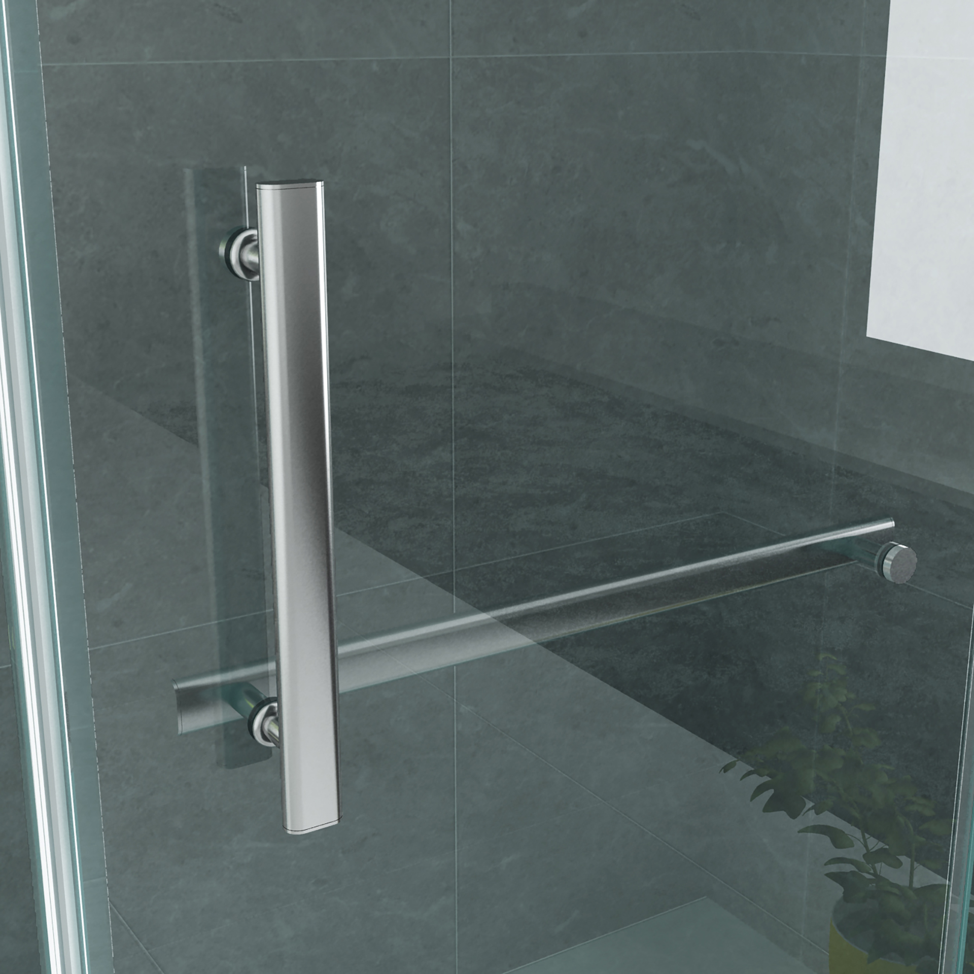 ALONI DOUCHECABINE - DRAAIDEUR, VAST WANDJE EN ZIJWAND - 800 X 1200 X 1950MM - CHROOM - HELDER GLAS