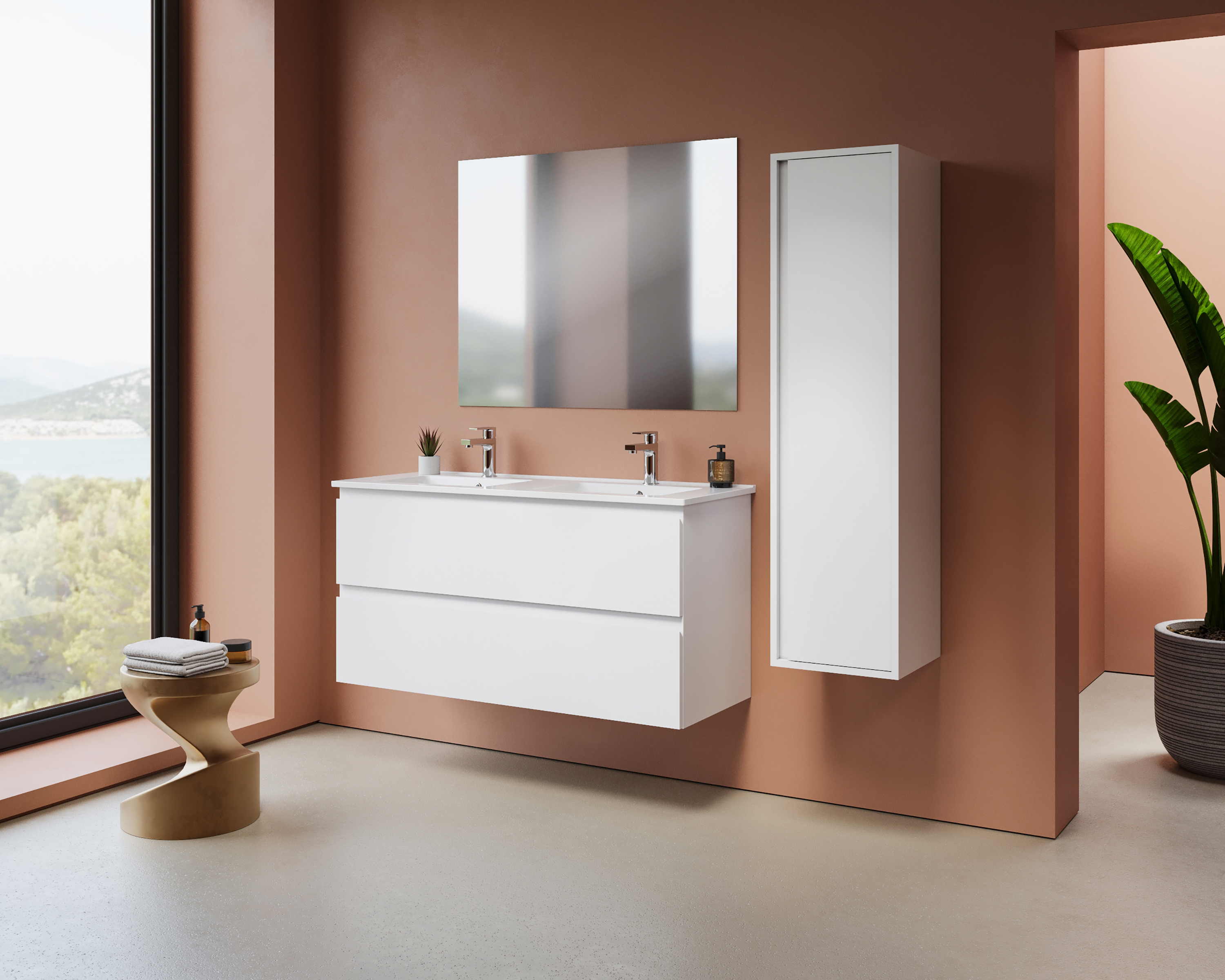 ALONI SALLY XL WASTAFELONDERKAST - 2 LADES - SOFTCLOSE - GREEPLOOS - 118X60X45,3 CM - MAT WIT