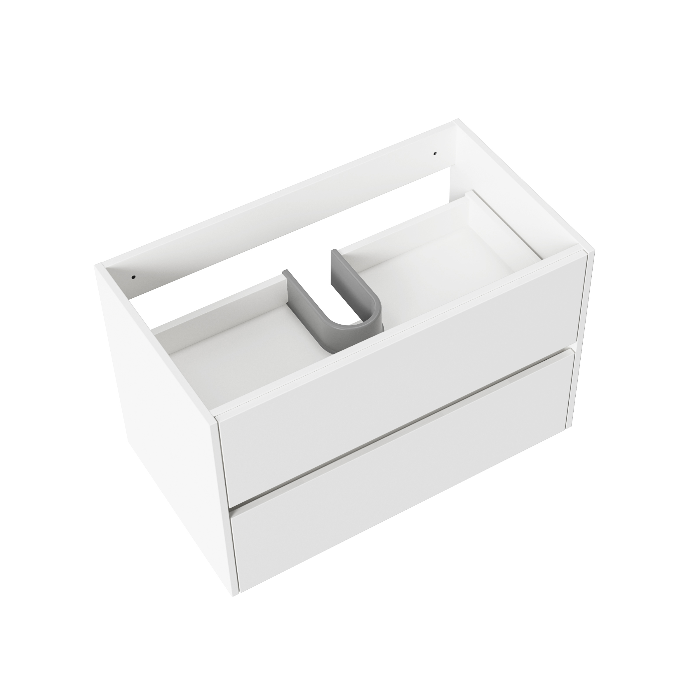 ALONI HAYAT MEUBLE SOUS-VASQUE - 2 TIROIRS - SANS POIGNEE - SOFT CLOSE – 79,5X50X45 CM - BLANC BRILLANT