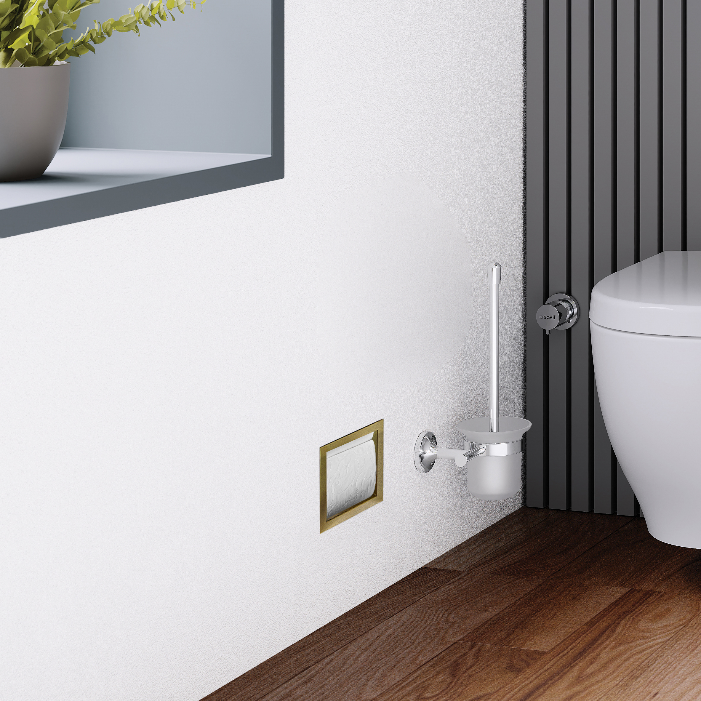 ALONI INSERT SÉPARÉ POUR PORTE-ROULEAU DE RÉSERVE - OR BROSSÉ