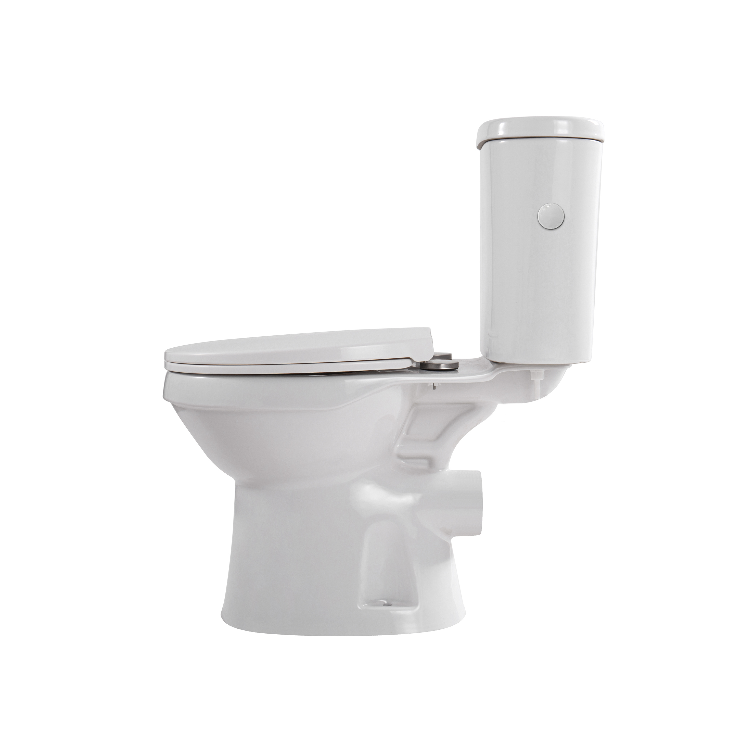 ALONI PRO5027 DUOBLOK - STAAND TOILET MET BIDET - RANDLOOS - P-TRAP - MUURUITLAAT - MET RESERVOIR - MET SPOELMECHANISME - DUBBELE SPOELFUNCTIE 4/6L - MET ZITTING - SOFTCLOSE - QUICK RELEASE - 40X79X65 CM - WIT