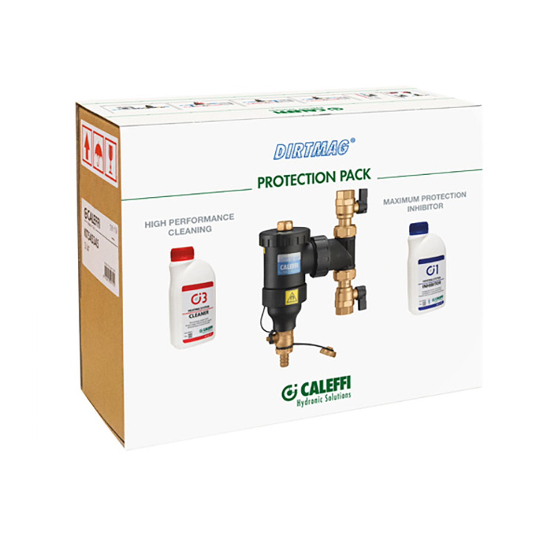 KIT545345-Kunststof vuilafscheider DIRTMAG  met chemische 545345 3/4 +500 ml C3 Cleaner, 500 ml C1 InhibitoR