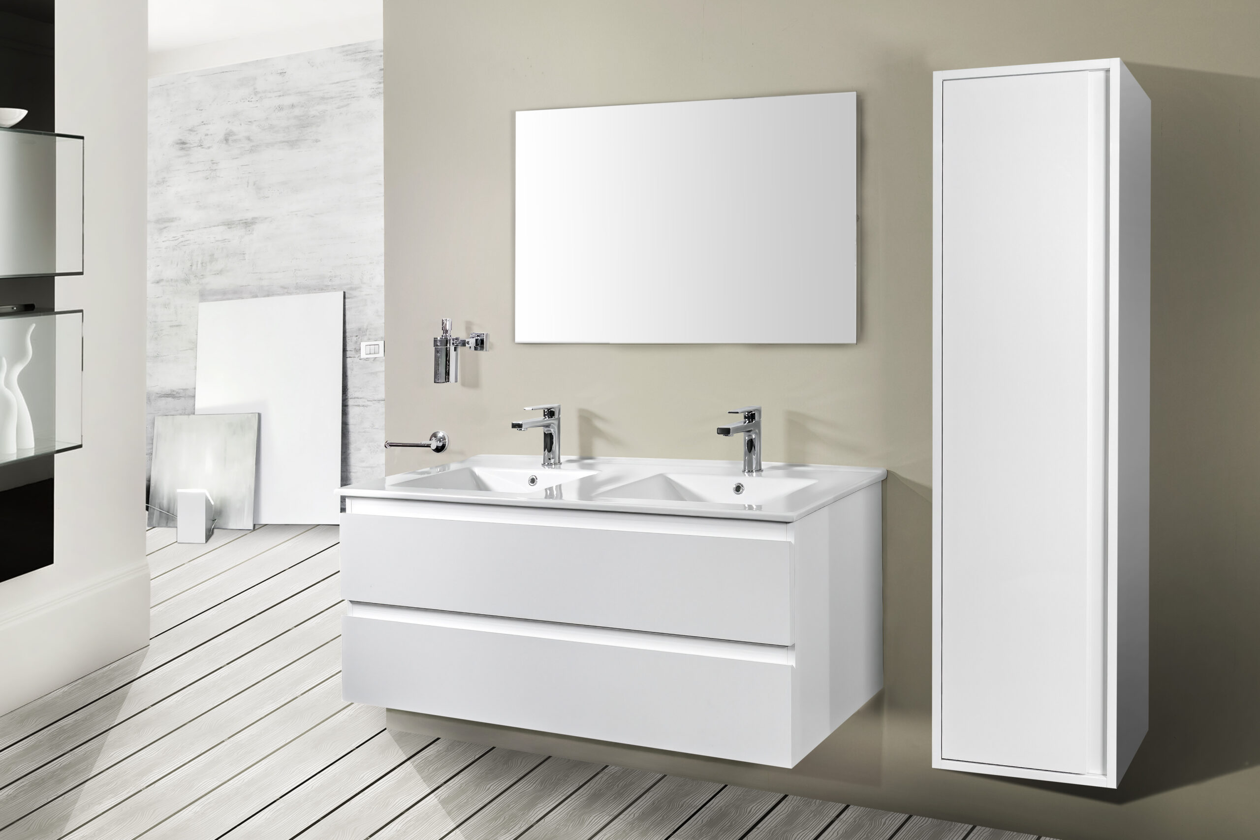ALONI SALLY MEUBLE SOUS-PLAN (120CM) - BLANC MAT