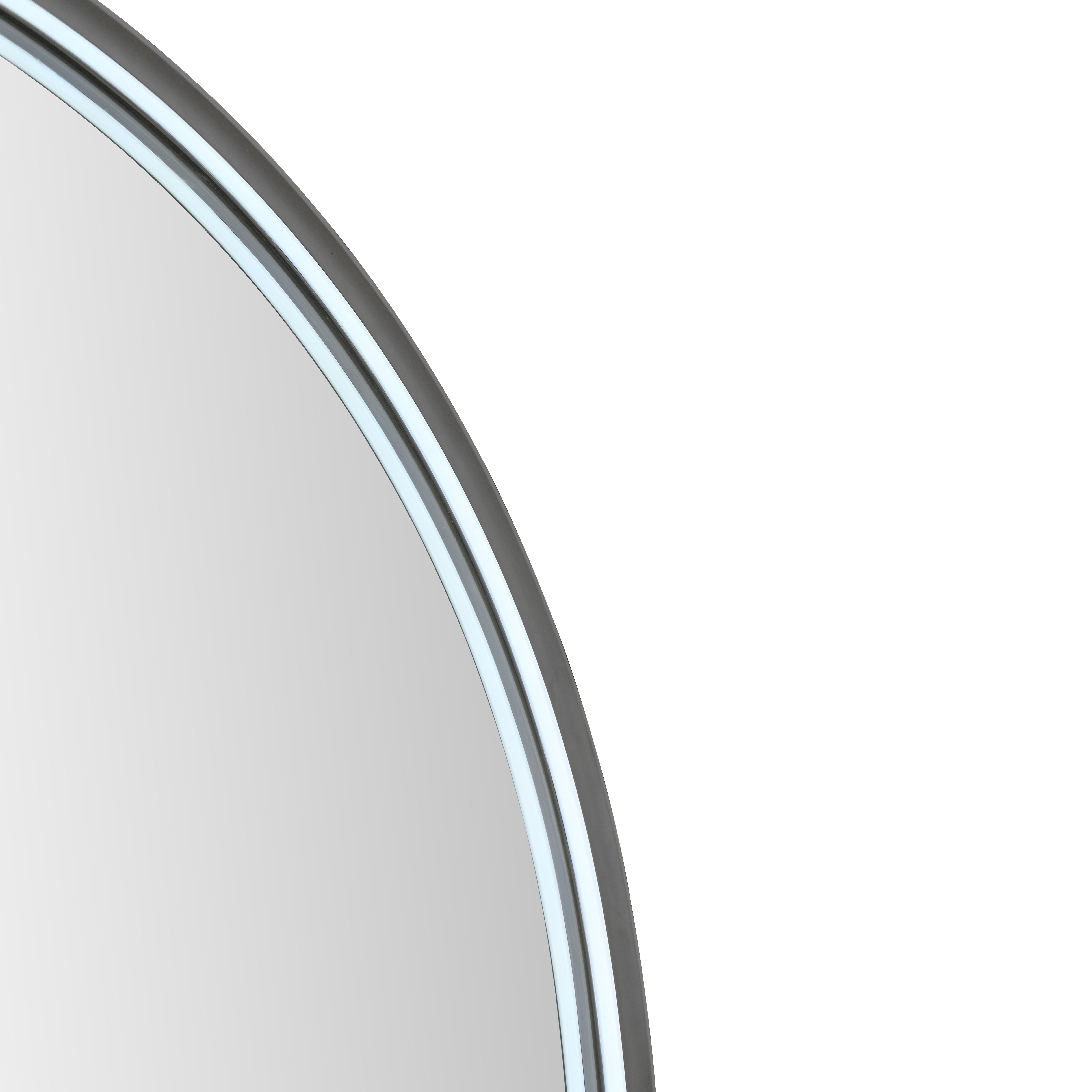 ALONI AVALO MIROIR - AVEC ÉCLAIRAGE LED - OVALE - AVEC CADRE - AVEC CHAUFFAGE - TEMPÉRATURE DE COULEUR LED 3500-6500K - 50X100CM - NOIR MAT